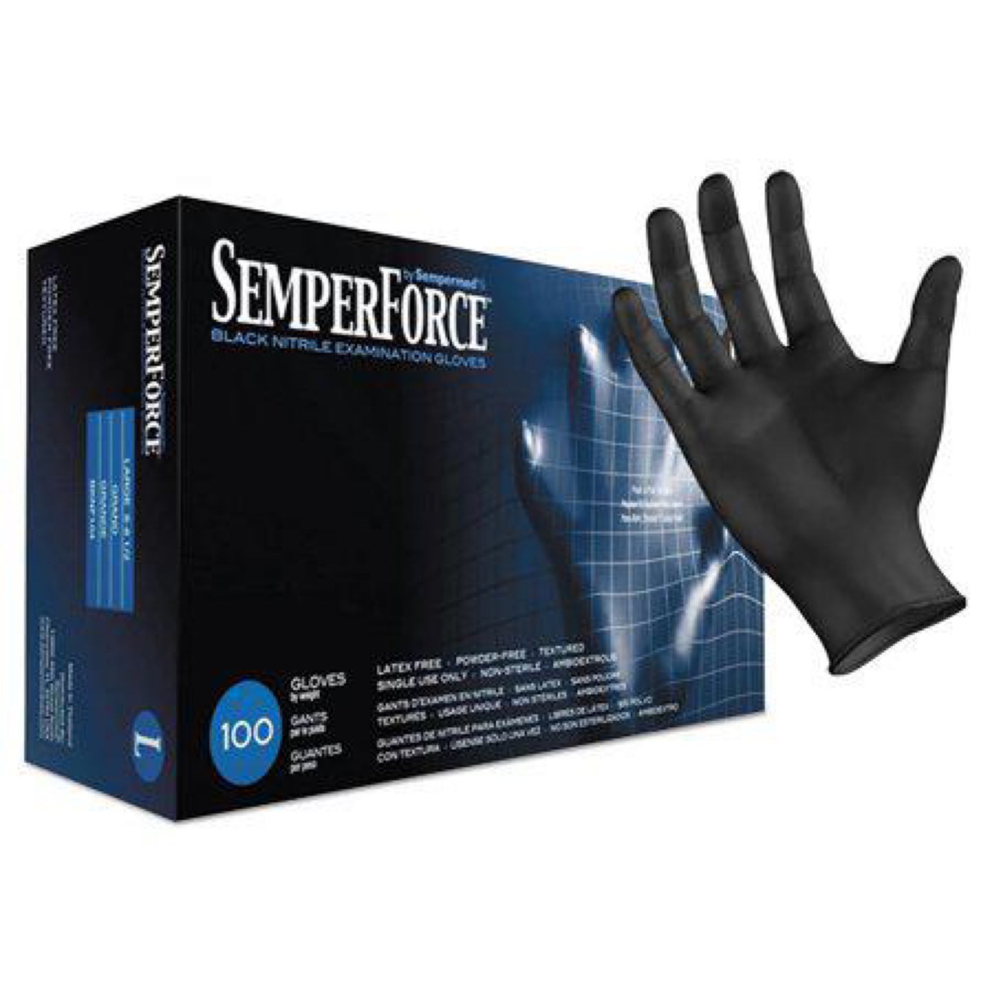 Sempermed SemperForce Black Nitrile-Large-Box/100