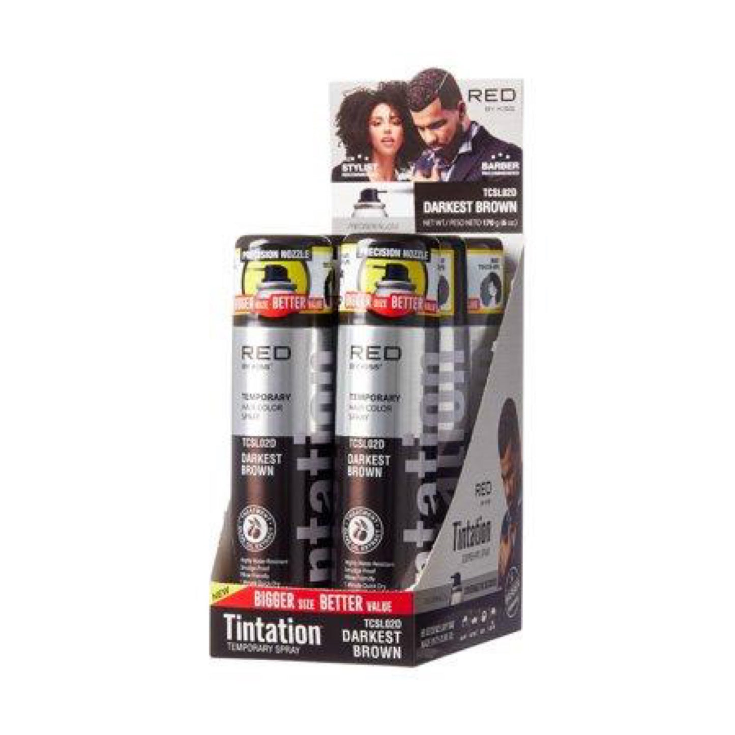 Kiss Root Cover Up Gray Concealer Spray Tintation Temporary Hair Color Spray Root Touch Up Spray Hair Dye 2.82 oz. 2 Pack (Dark Brown)